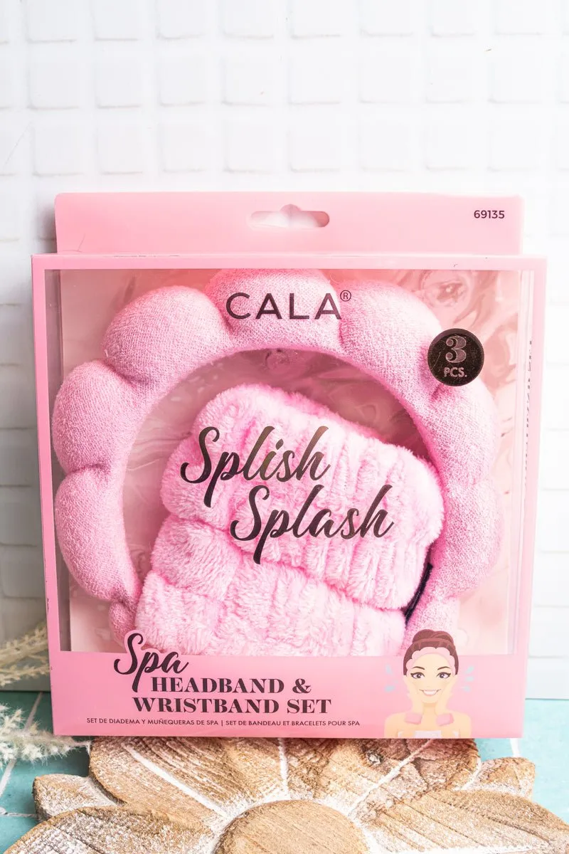 Pink Splish Splash Spa Headband & Wristband Set