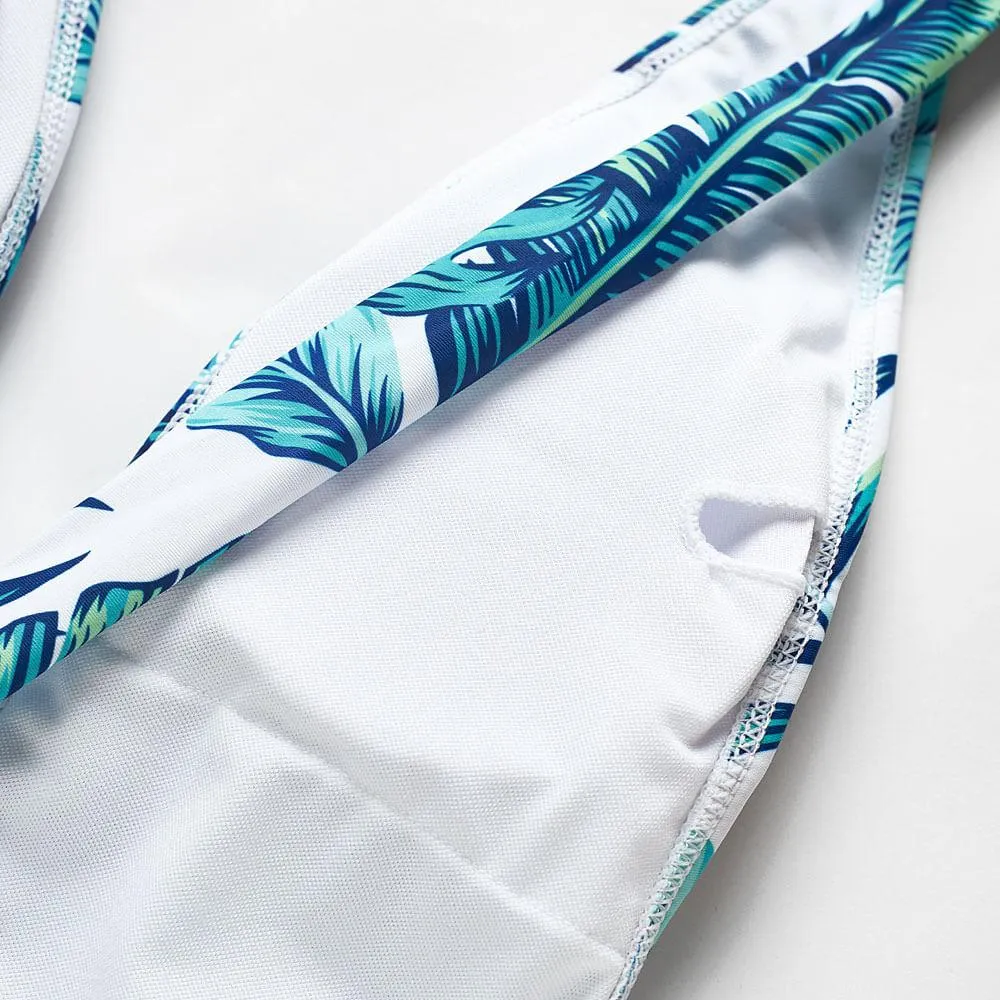 Plant Printing Parent-child One-piece Swimsuit