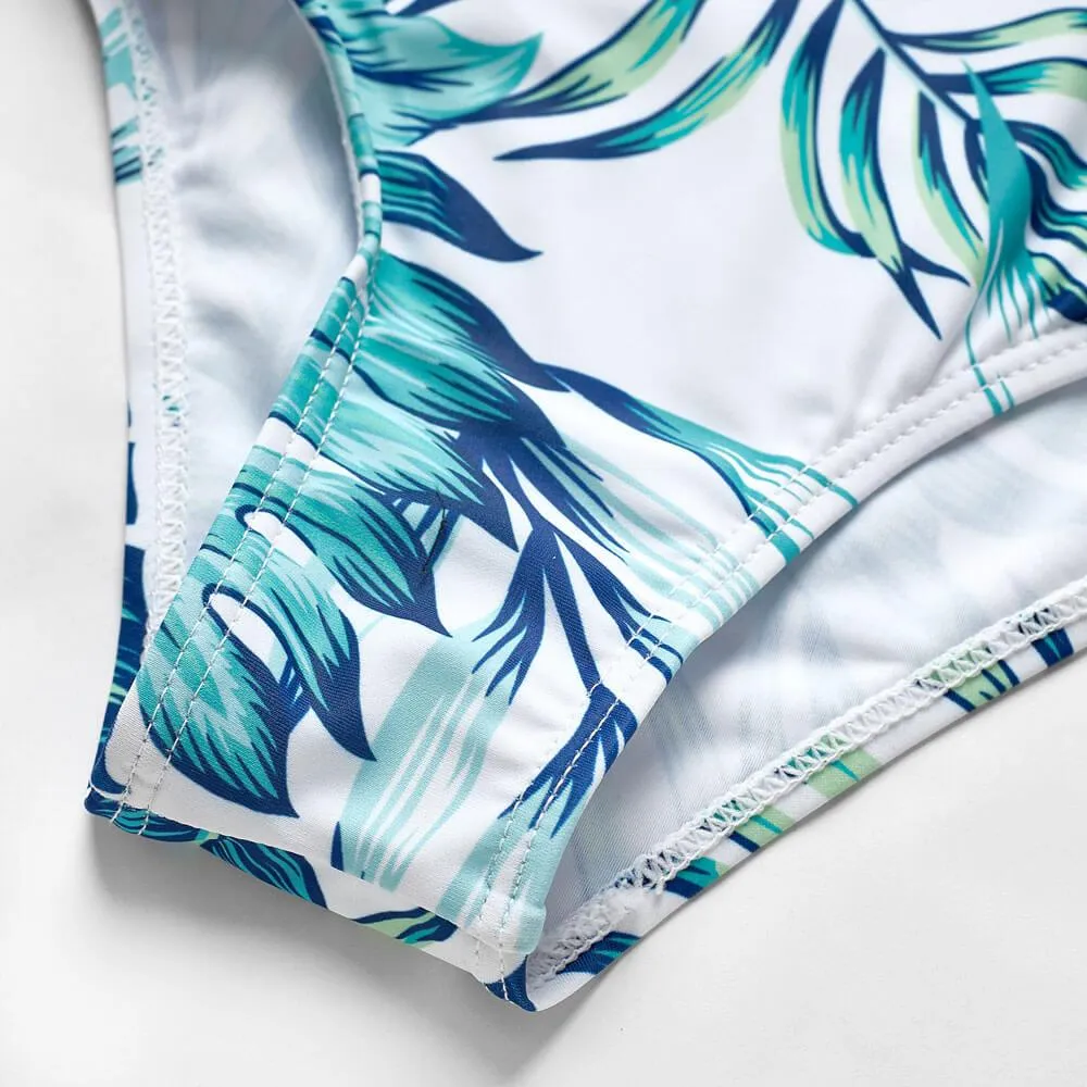 Plant Printing Parent-child One-piece Swimsuit