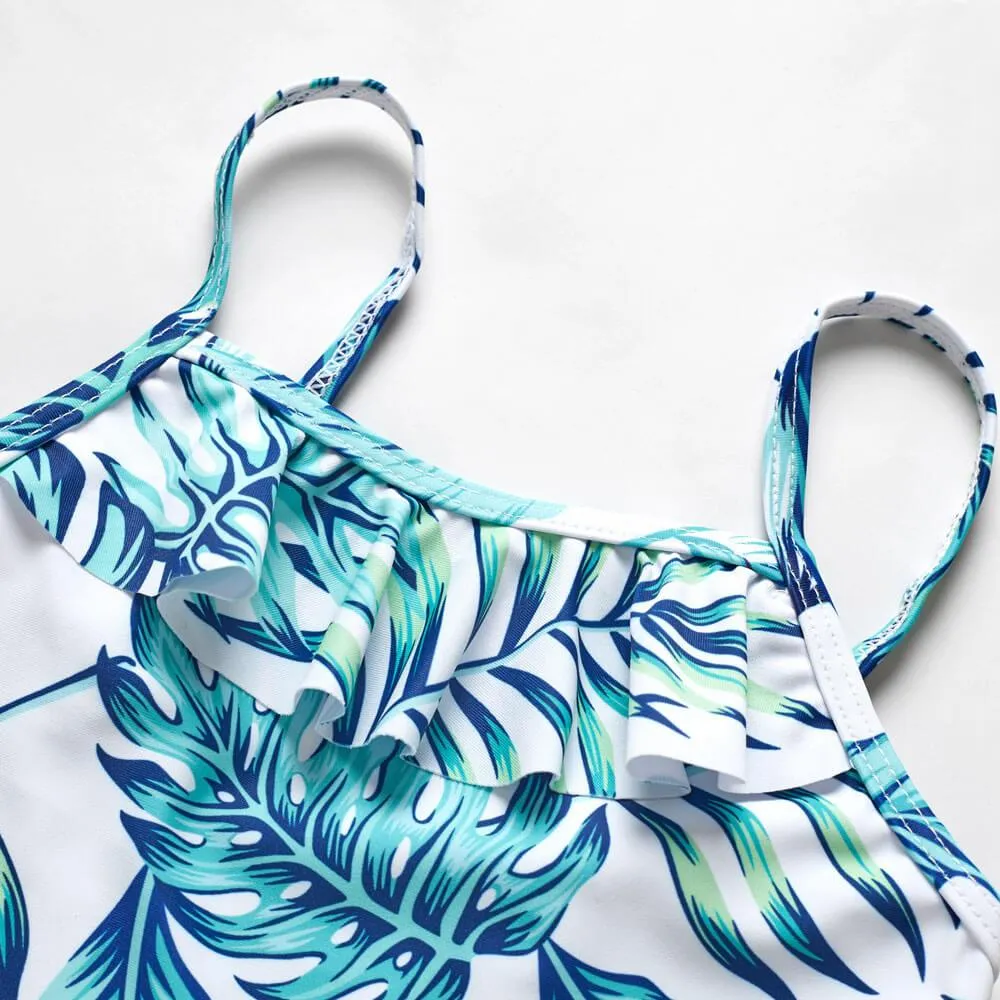 Plant Printing Parent-child One-piece Swimsuit