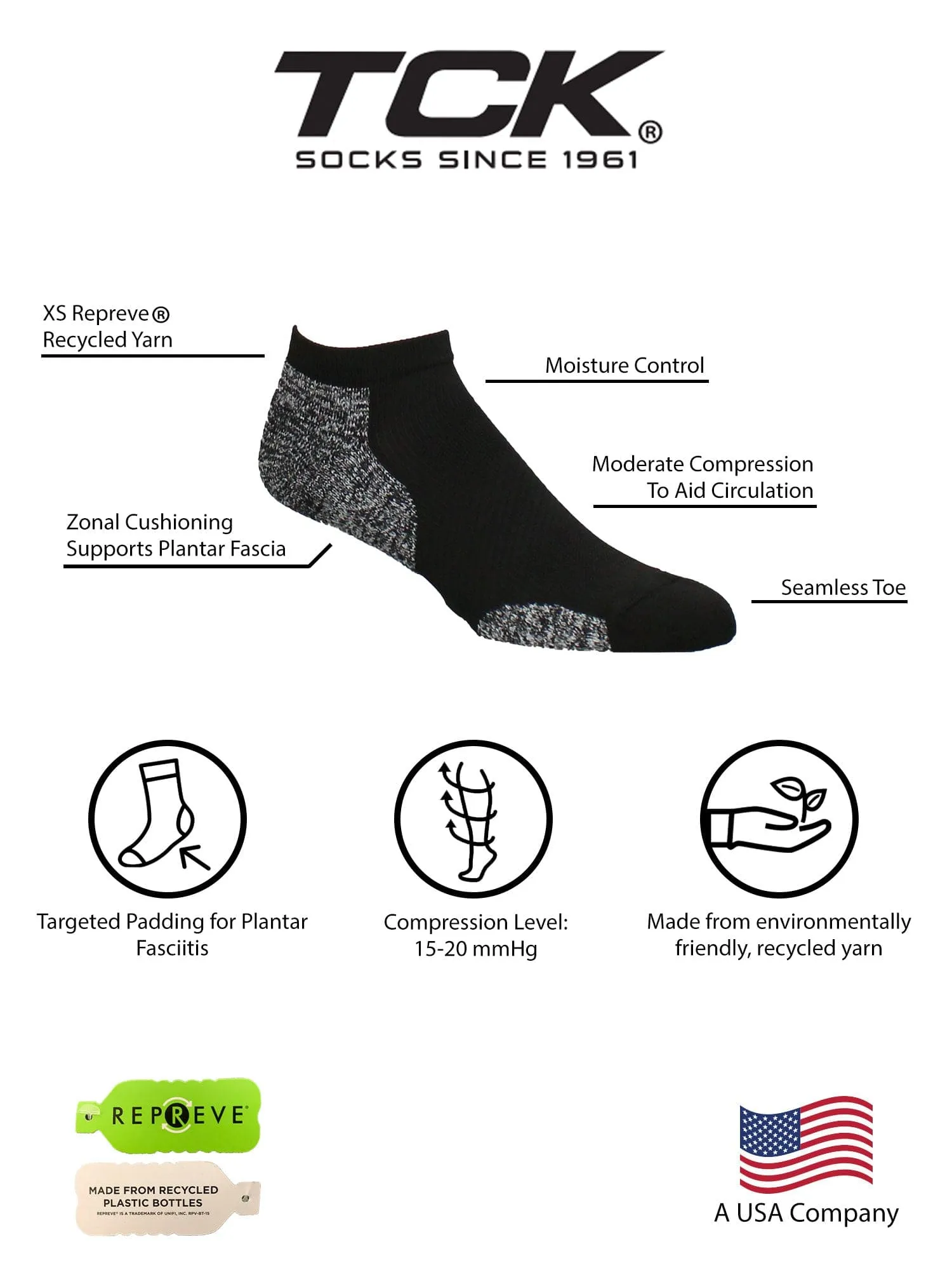 Plantar Fasciitis Running Socks 2-pack
