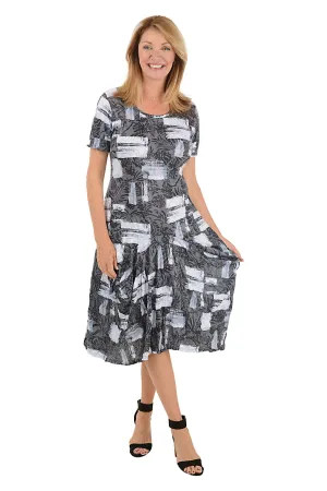 Playful Style Square Silhouettes Short Sleeve Draped Dress Flattering and Effortless Calm Grace Square Silhouettes Short Sleeve Draped Dress