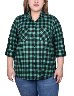 Plus Size Long Sleeve Button Front Tunic Top Edgy style Lounge Base Plus Size Long Sleeve Button Front Tunic Top