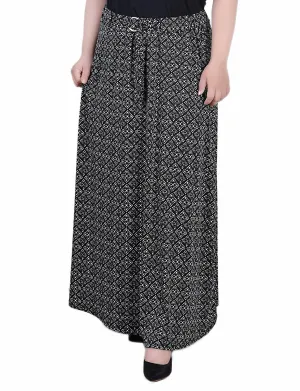 Plus Size Maxi Length Skirt Printed Pattern Plus Size Maxi Length Skirt Coastal Chic Relaxed Waistband