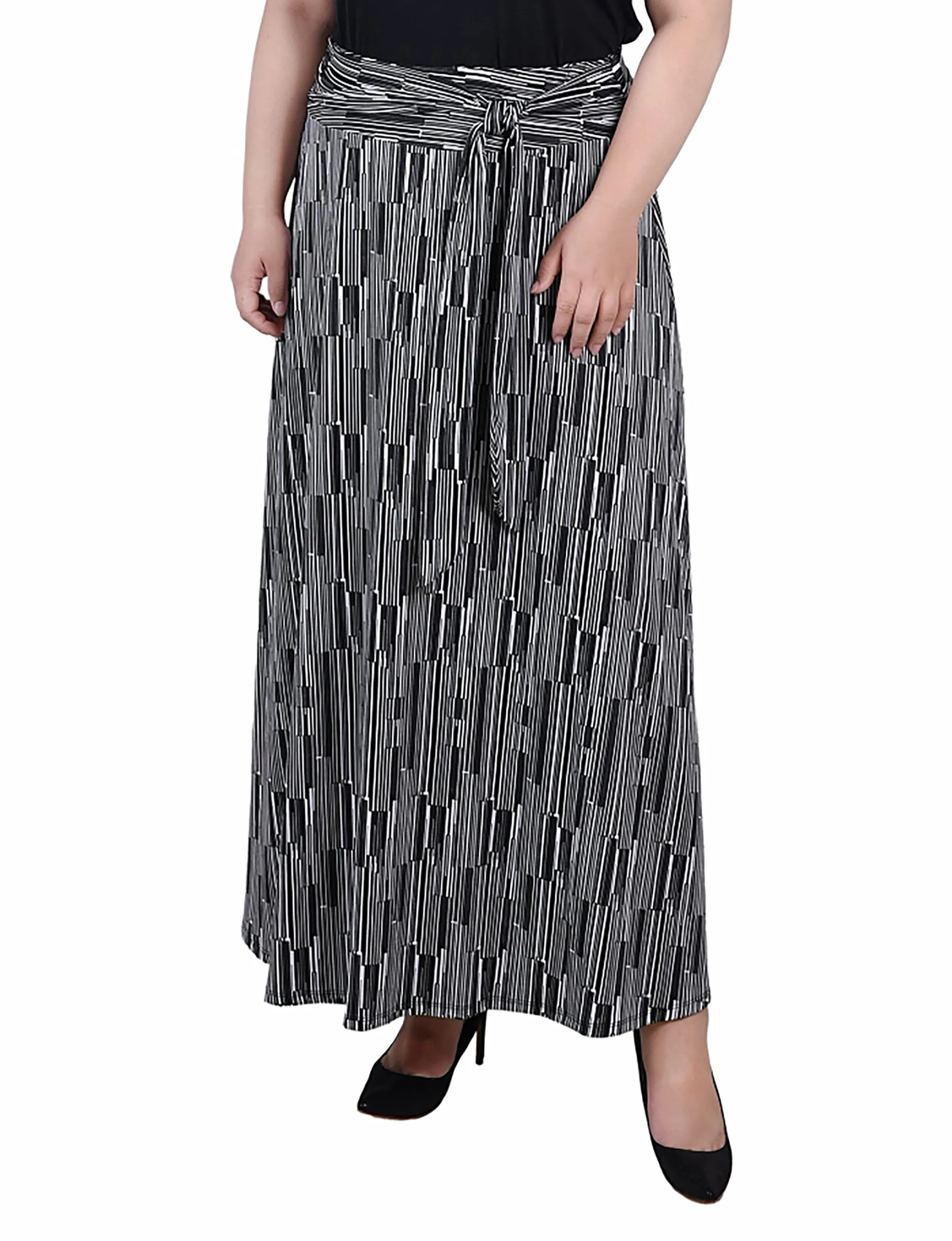 Perfect Day-to-Night Power Soft Plus Size Maxi Skirt With Sash Waist Tie