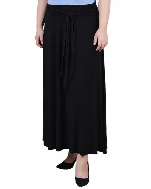 Plus Size Maxi Skirt With Sash Waist Tie vintage charm All-Day Fit Plus Size Maxi Skirt With Sash Waist Tie