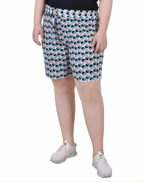 Plus Size Shorts With Ring And Belt Compact Packable rhinestone accents Holiday Gift Plus Size Shorts With Ring And Belt