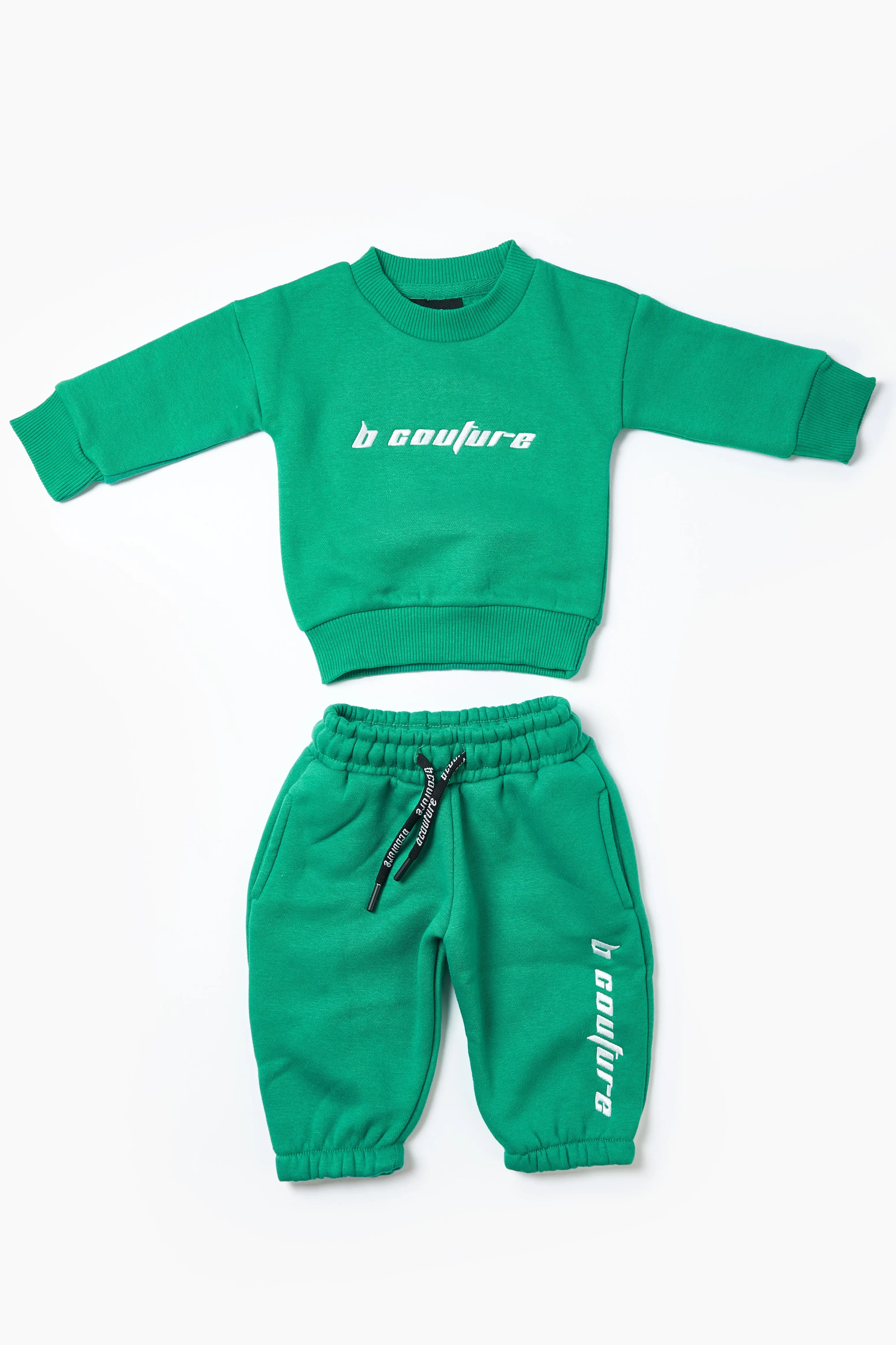 Plympton Fleece Crew Tracksuit Infant - Vivid Green
