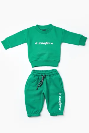 Plympton Fleece Crew Tracksuit Infant - Vivid Green