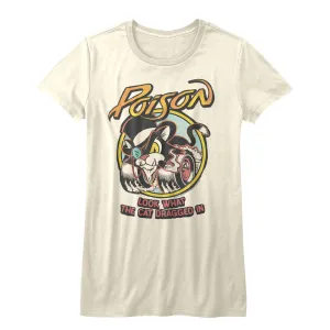 Poison Cat Dragged In Women's Juniors T-Shirt