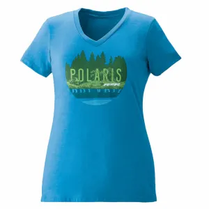 Polaris  Turquoise OEM Womens Turquoise RZR Trail Short Sleeve V-Neck Tee T-Shirt