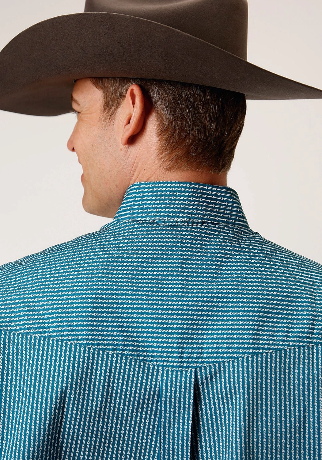 Exclusive Collection Seasonal Trend Roper Mens Teal Cotton Blend Arrow Rope BD L/S Btn Shirt