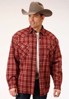 Polyester mix Roper Mens Sherpa Jacket Wine 100% Cotton L/S Shirt Soft touch finish Roper Mens Sherpa Jacket Wine 100% Cotton L/S Shirt