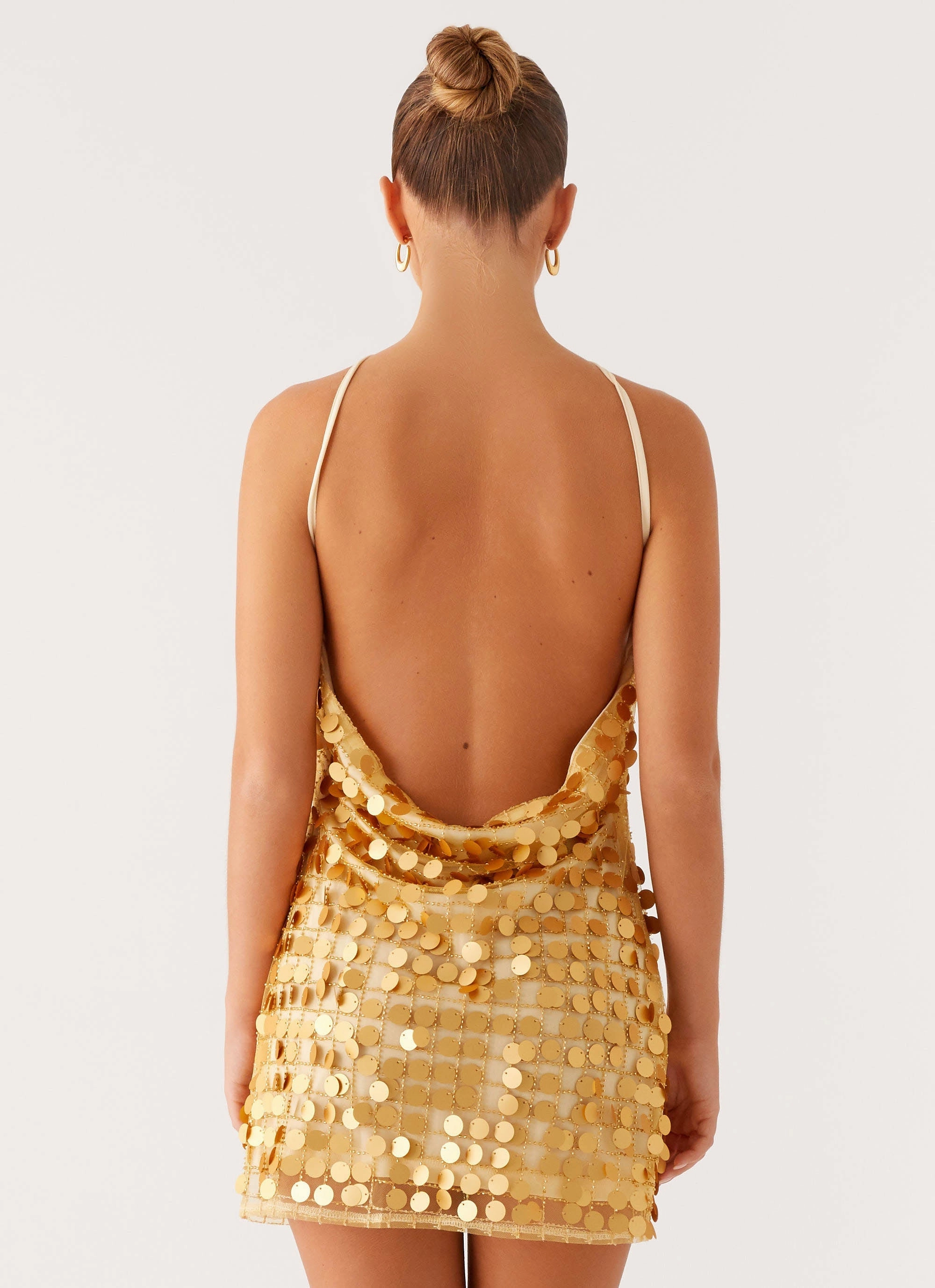 Summer Mood Hip-Flattering Xander Sequin Mini Dress - Gold
