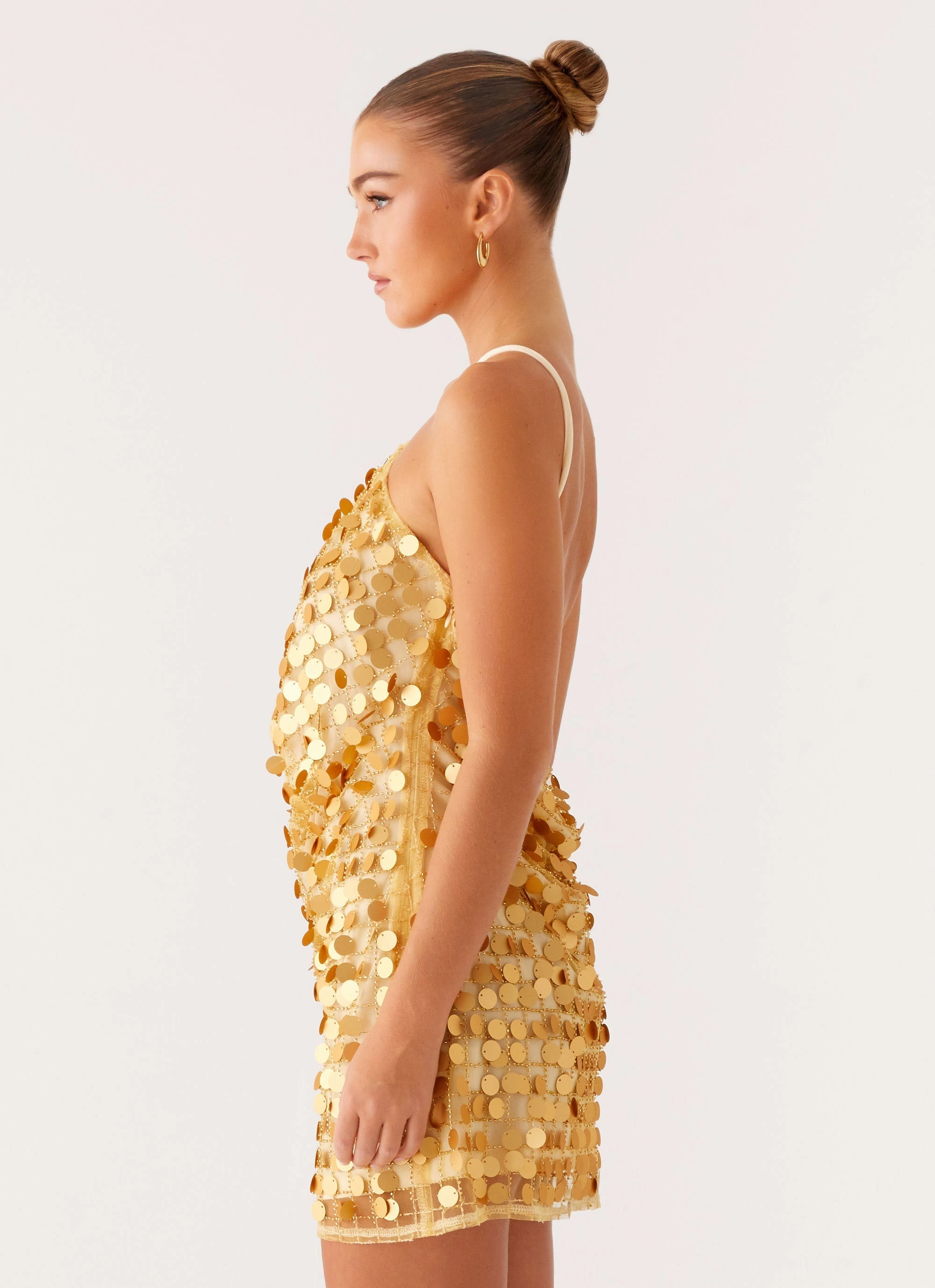 Modern Waistband Xander Sequin Mini Dress - Gold