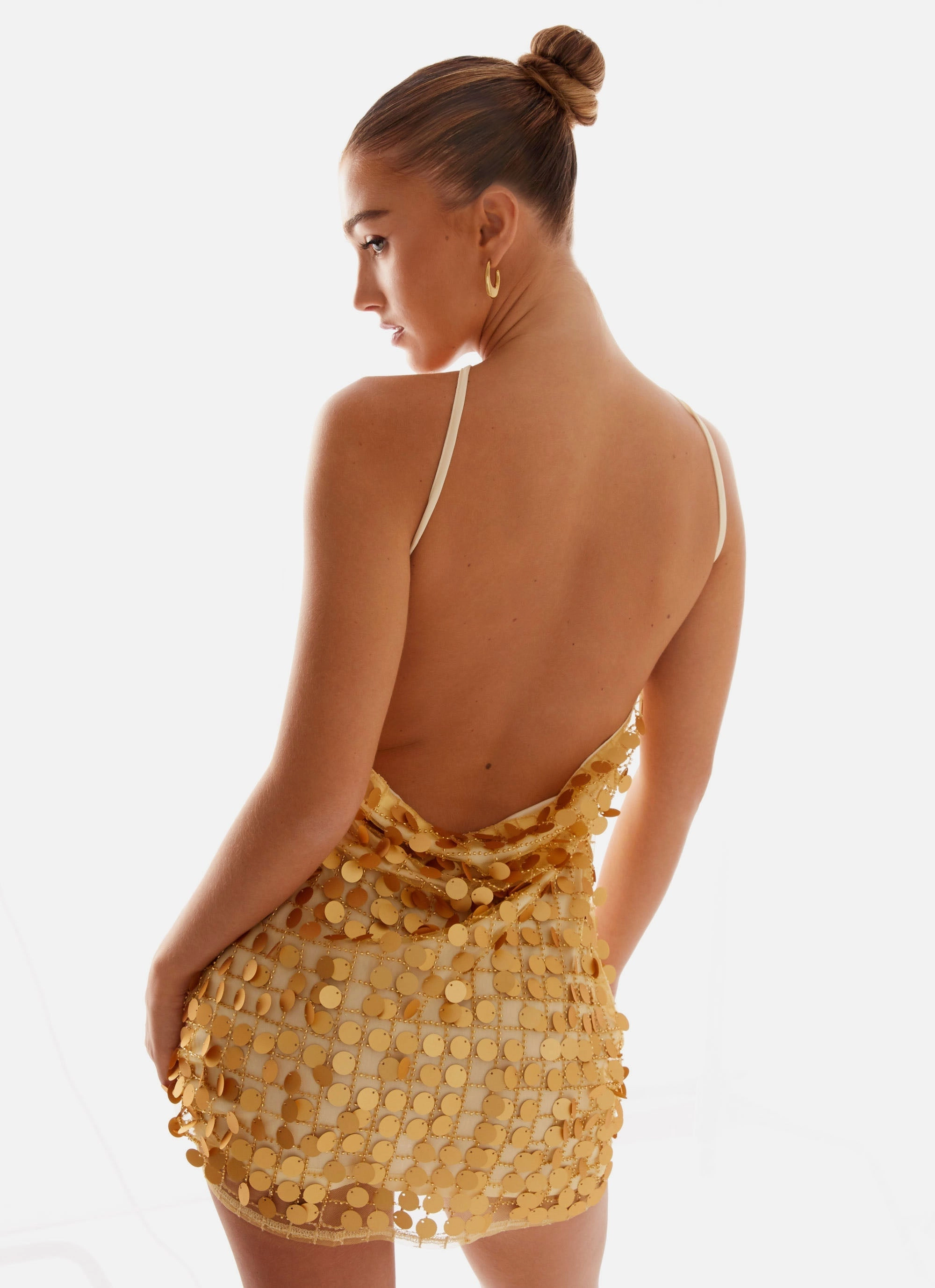 Vacation Vibes Xander Sequin Mini Dress - Gold
