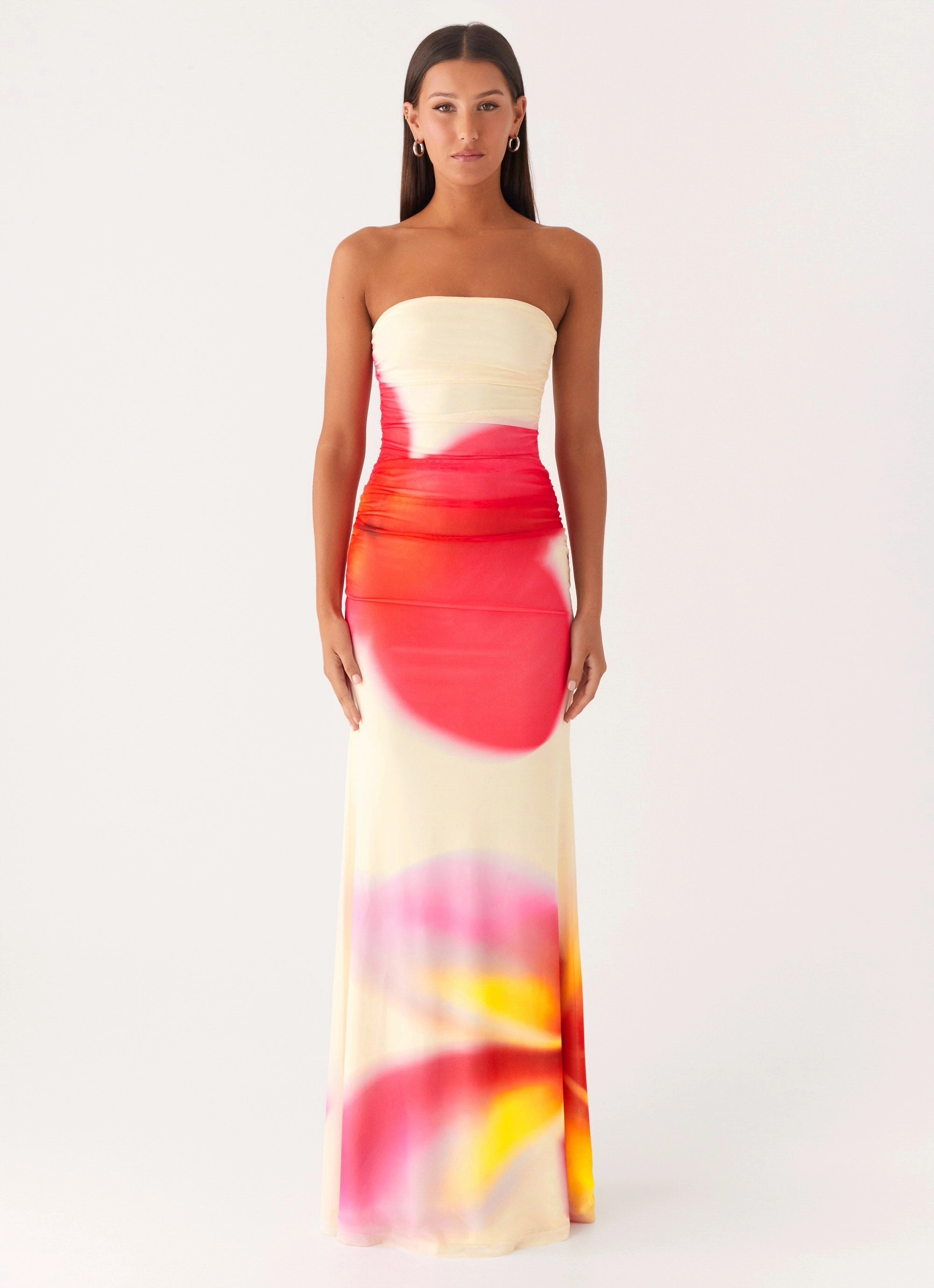 Trendy And Comfortable Iroha Strapless Maxi Dress - Frangipani Yellow