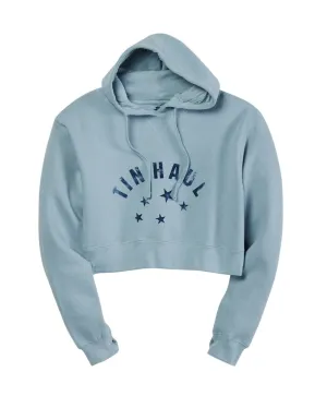 Pre Shrunk Tin Haul Womens Dropped Stars Light Blue Cotton Blend Hoodie Rainy Day Chill Outfit Nature Lover All Rounder Tin Haul Womens Dropped Stars Light Blue Cotton Blend Hoodie