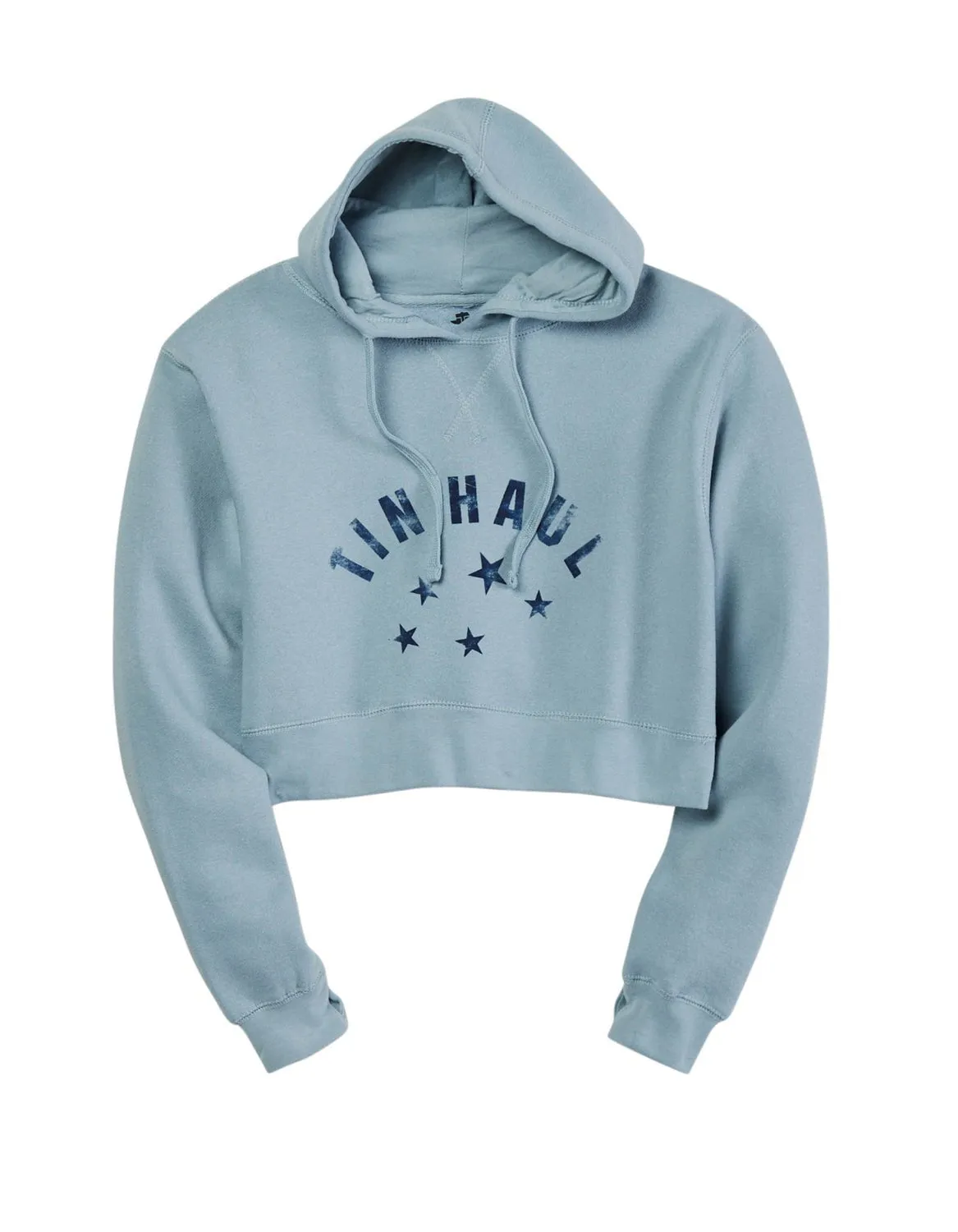 Tin Haul Womens Dropped Stars Light Blue Cotton Blend Hoodie Timeless Cut