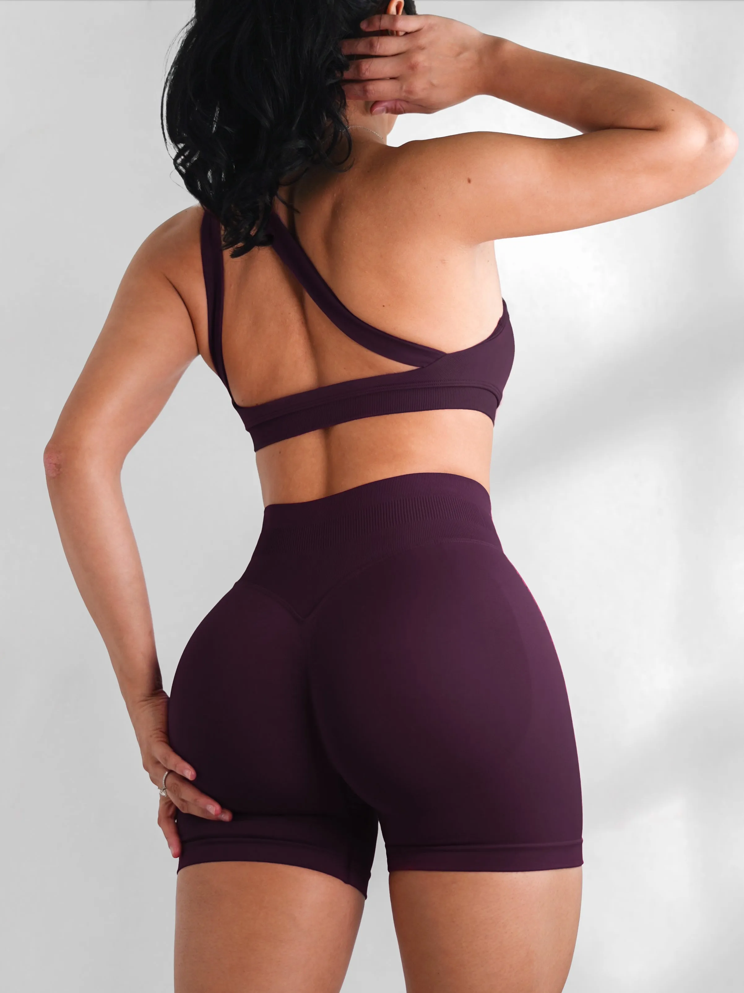 Premier Motion One Shoulder Sports Bra (Blackberry Purple)