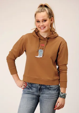 premium design Roper Womens Micro Fleece Tobacco Brown 100% Cotton Hoodie Roper Womens Micro Fleece Tobacco Brown 100% Cotton Hoodie Work Meeting Casual Street Style