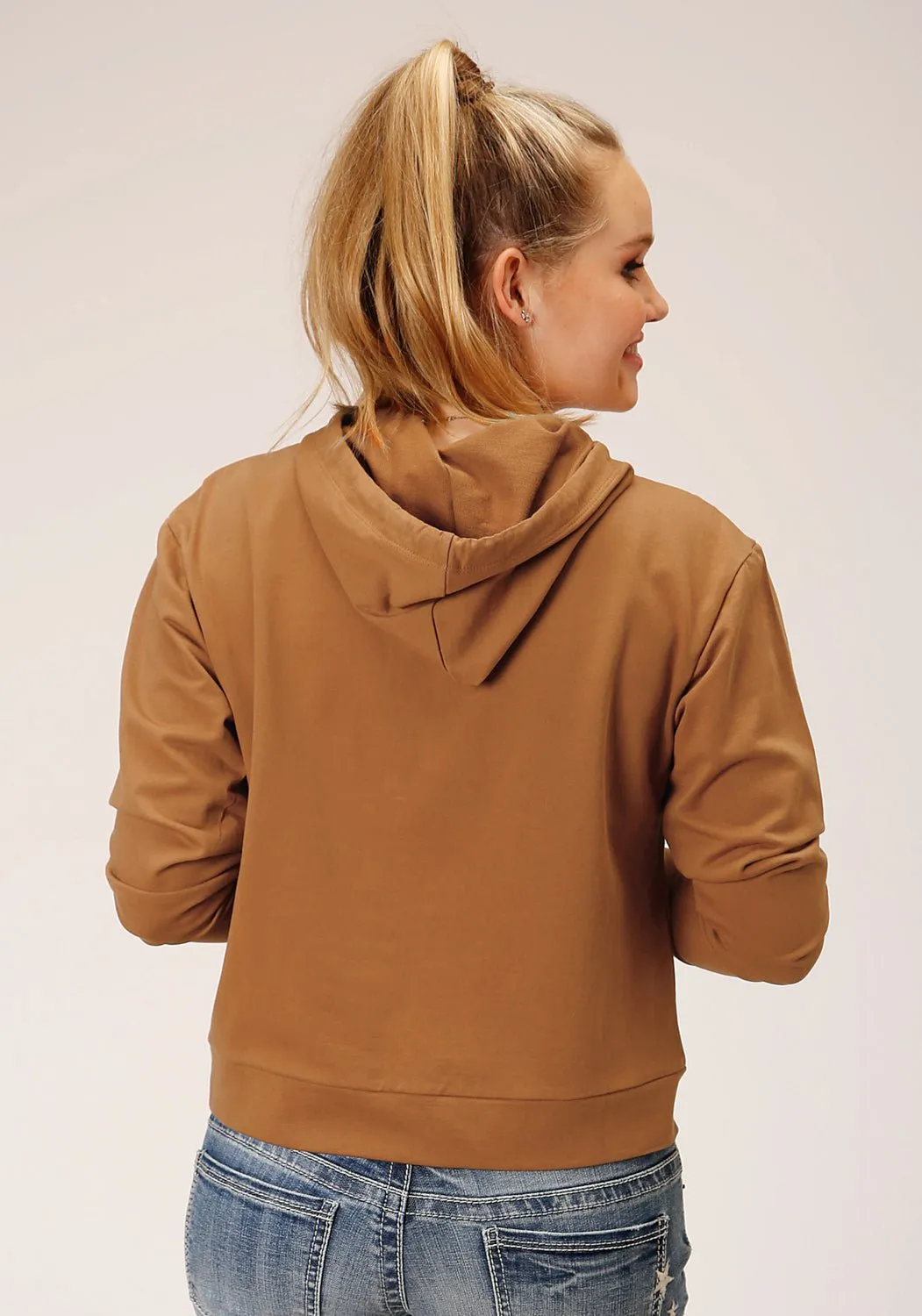 Chill Friendly Everyday Motion Roper Womens Micro Fleece Tobacco Brown 100% Cotton Hoodie