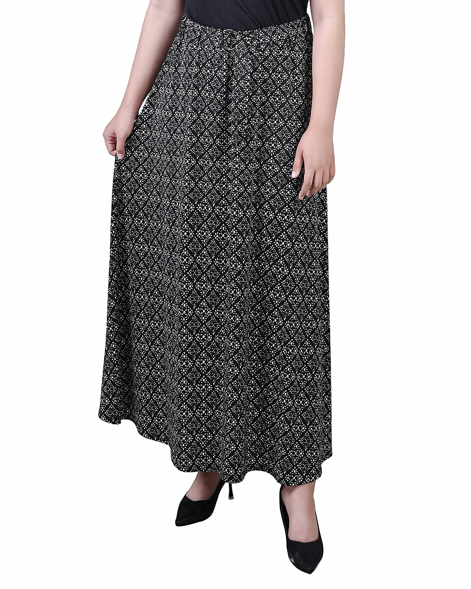 Floating Shape EcoFriendlyDye Petite Maxi Length Skirt
