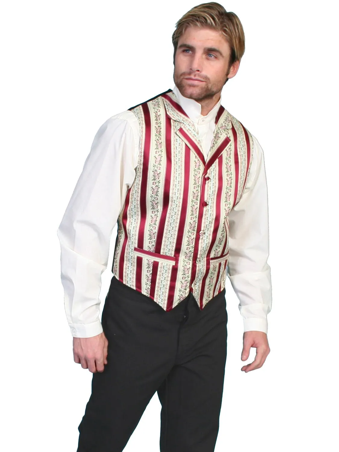 Scully Womens Burgundy Polyester Wallpaper Vest Couple Look Modern