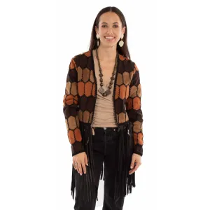 Premium Shape Scully Womens Artful Leather Patch Multi-color Leather Leather Jacket Scully Womens Artful Leather Patch Multi-color Leather Leather Jacket Hypoallergenic Material Composition Luxury Textured Athlete Fit
