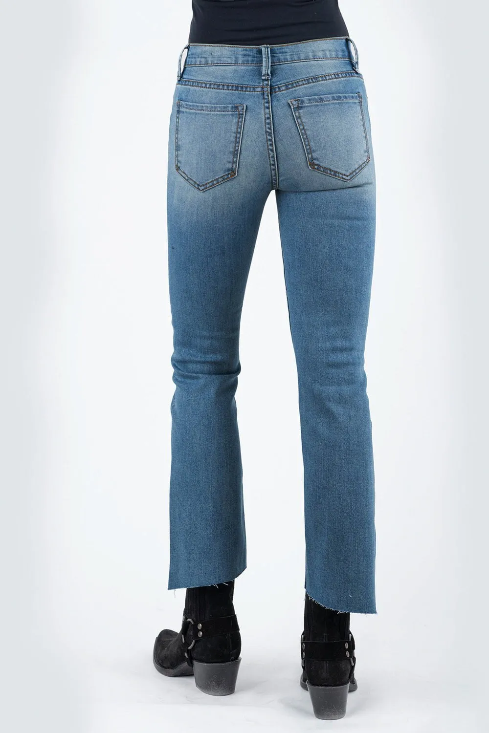 Stetson Womens Blue Cotton Blend 921 High Waist Plain Jeans Non Fade Fabric Stylish Look
