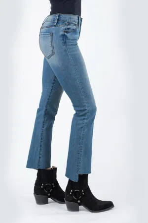Premium Style Stetson Womens Blue Cotton Blend 921 High Waist Plain Jeans Anywhere Fit Clean Silhouette Stetson Womens Blue Cotton Blend 921 High Waist Plain Jeans