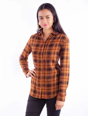 Premium Wear Scully Womens Seersucker Plaid Autumn Rayon Blend L/S Blouse Casual Wear Timeless Appeal Scully Womens Seersucker Plaid Autumn Rayon Blend L/S Blouse