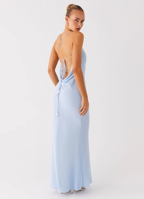 Premium Quality Cabello Maxi Dress - Pale Blue Chic Direction Relaxed Wear Cabello Maxi Dress - Pale Blue