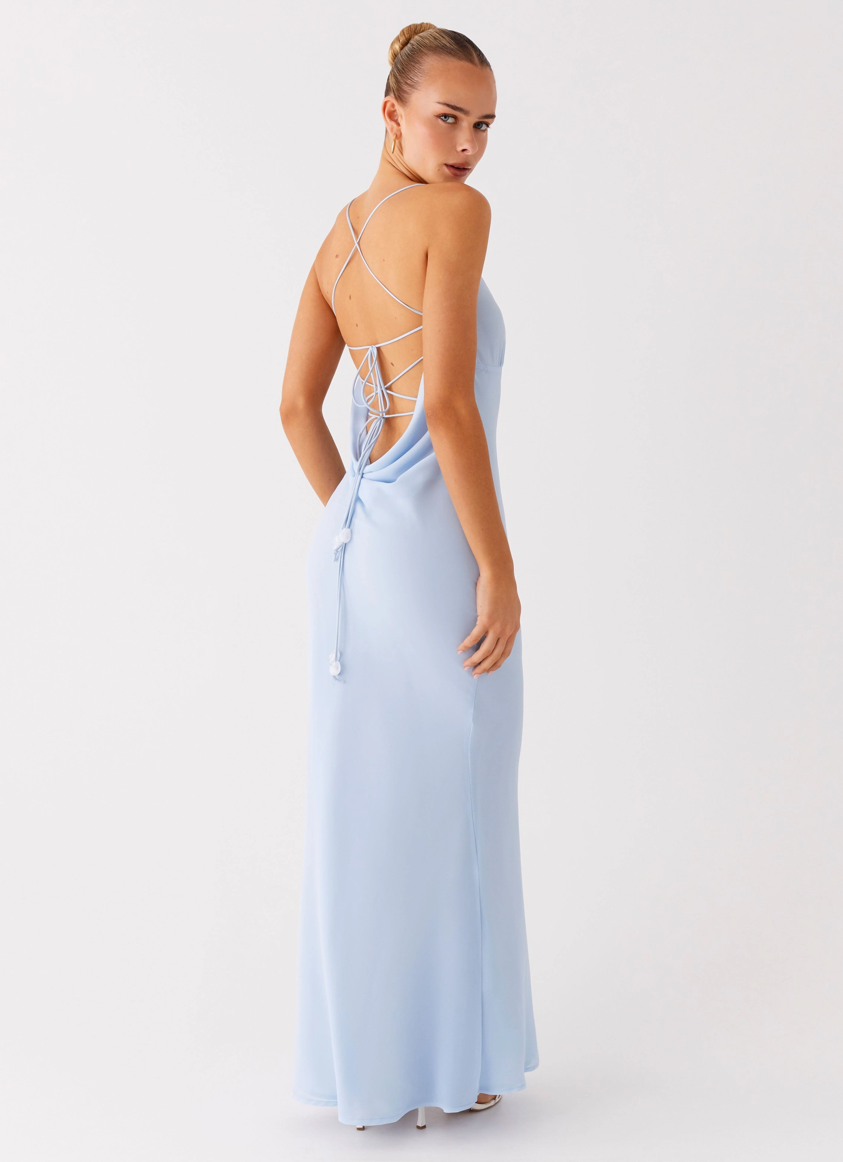 Chic Direction Relaxed Wear Cabello Maxi Dress - Pale Blue