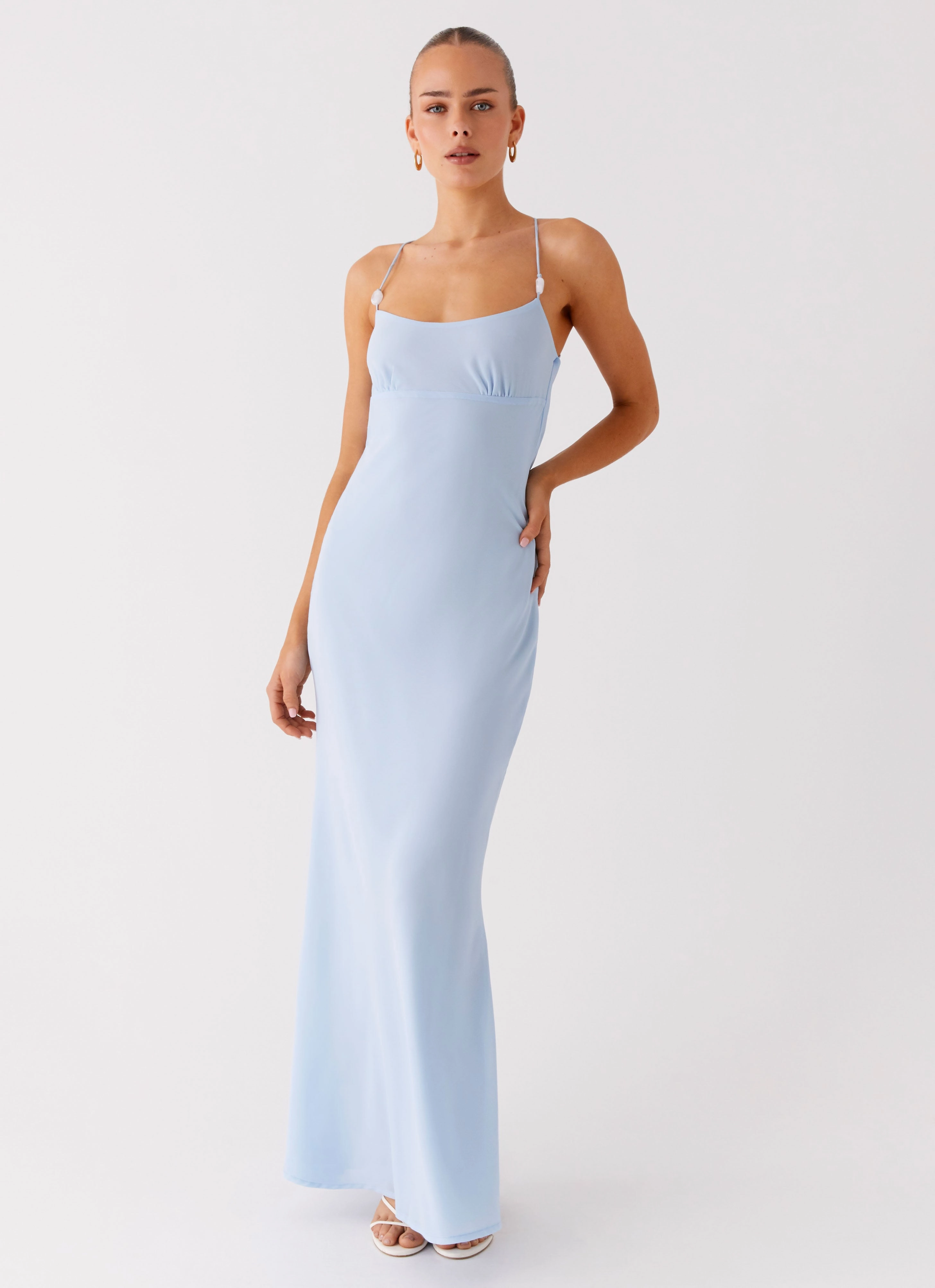 Cabello Maxi Dress - Pale Blue Versatile Style Evening Event