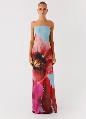 Preppy Style Amelle Maxi Dress - Turquoise Bloom Fashionable Touch Amelle Maxi Dress - Turquoise Bloom