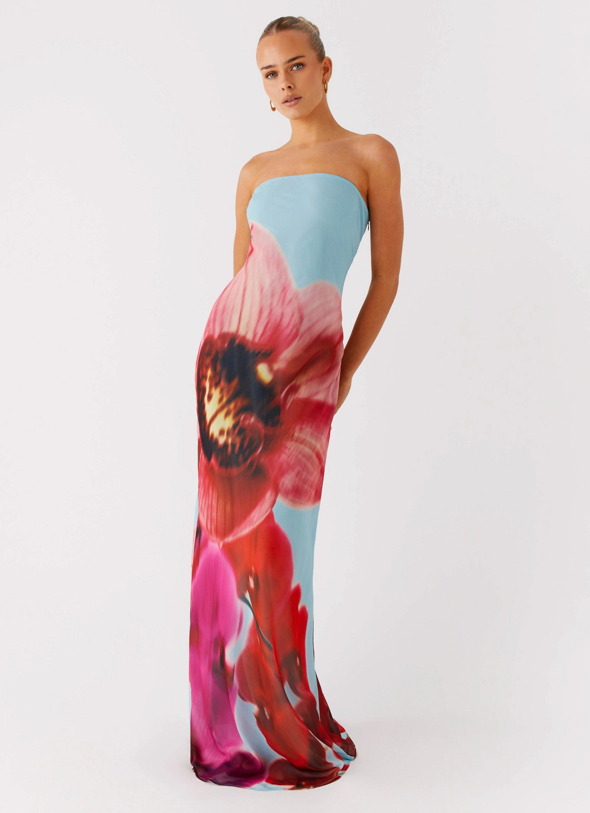Effortless Layering Party Safe Amelle Maxi Dress - Turquoise Bloom