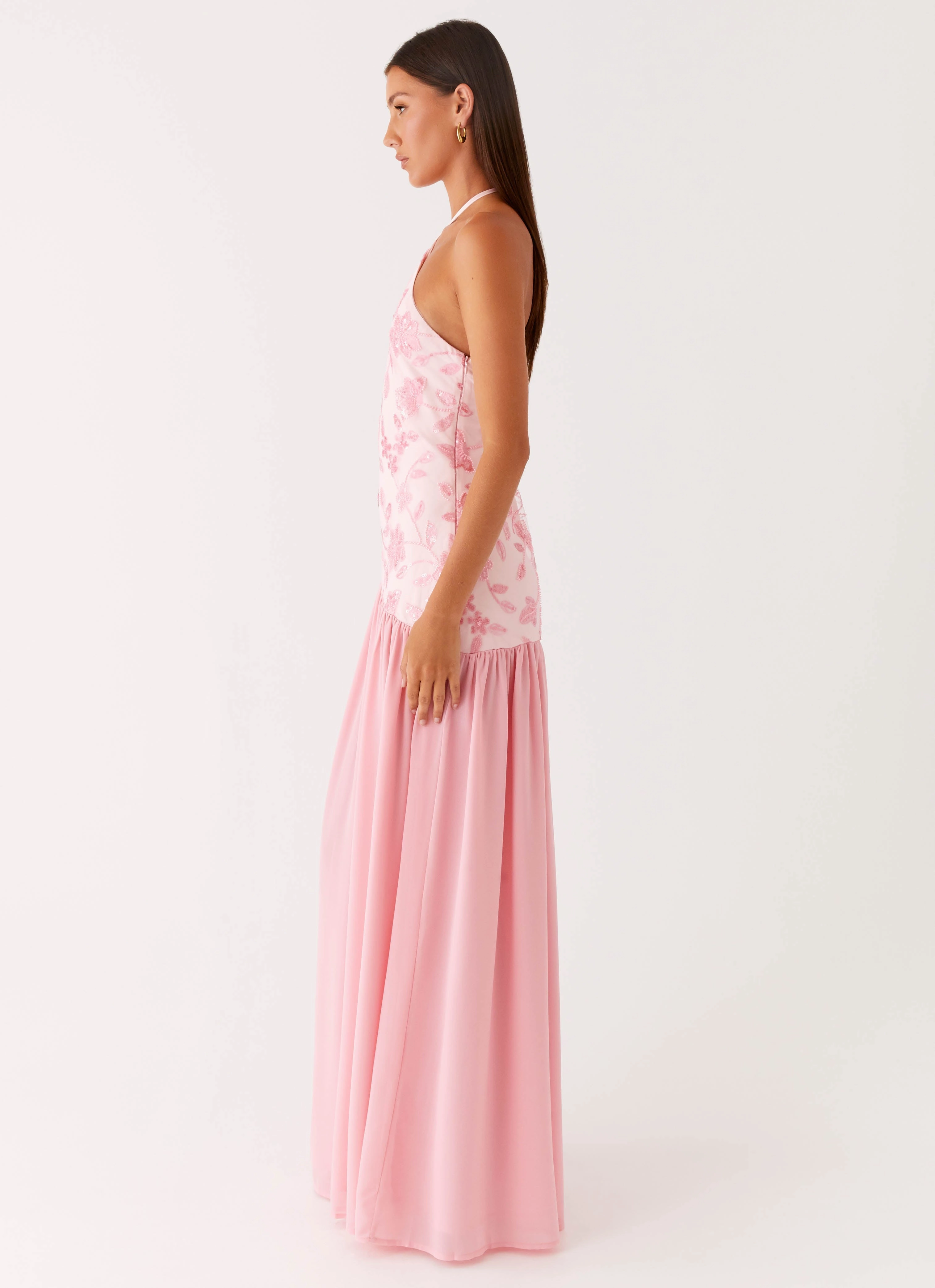 Janelle Beaded Maxi Dress - Pink Comfortable casual dress All-Occasion Look