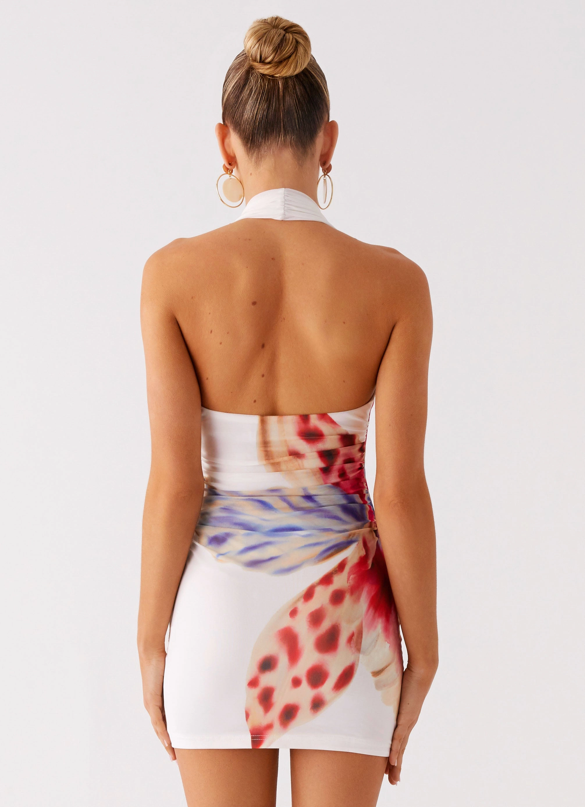 Comfy Detail No Time Mini Dress - White Sea Bloom