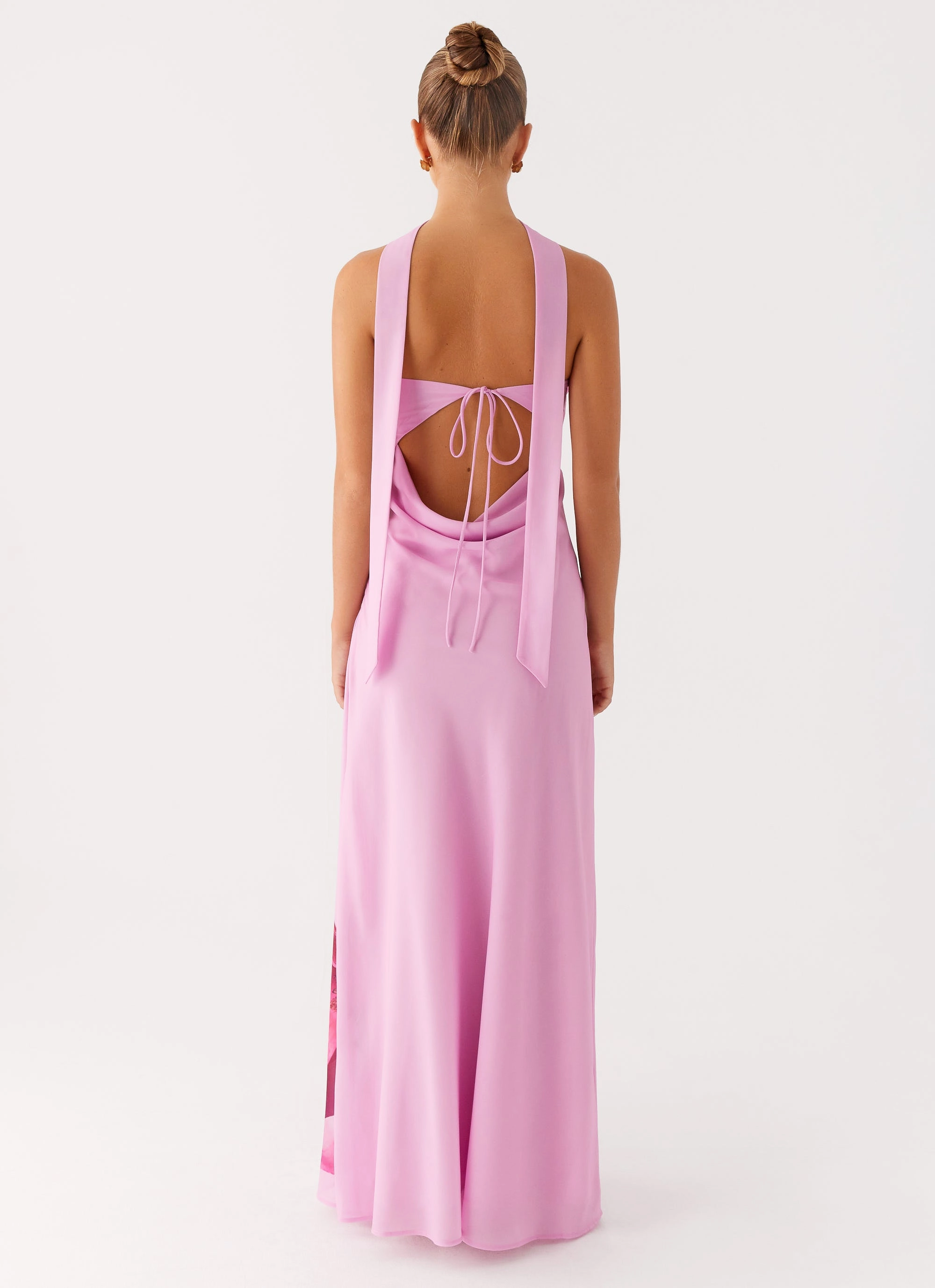 Front Detail Repair-Friendly Prim Maxi Dress - Pastel Pink