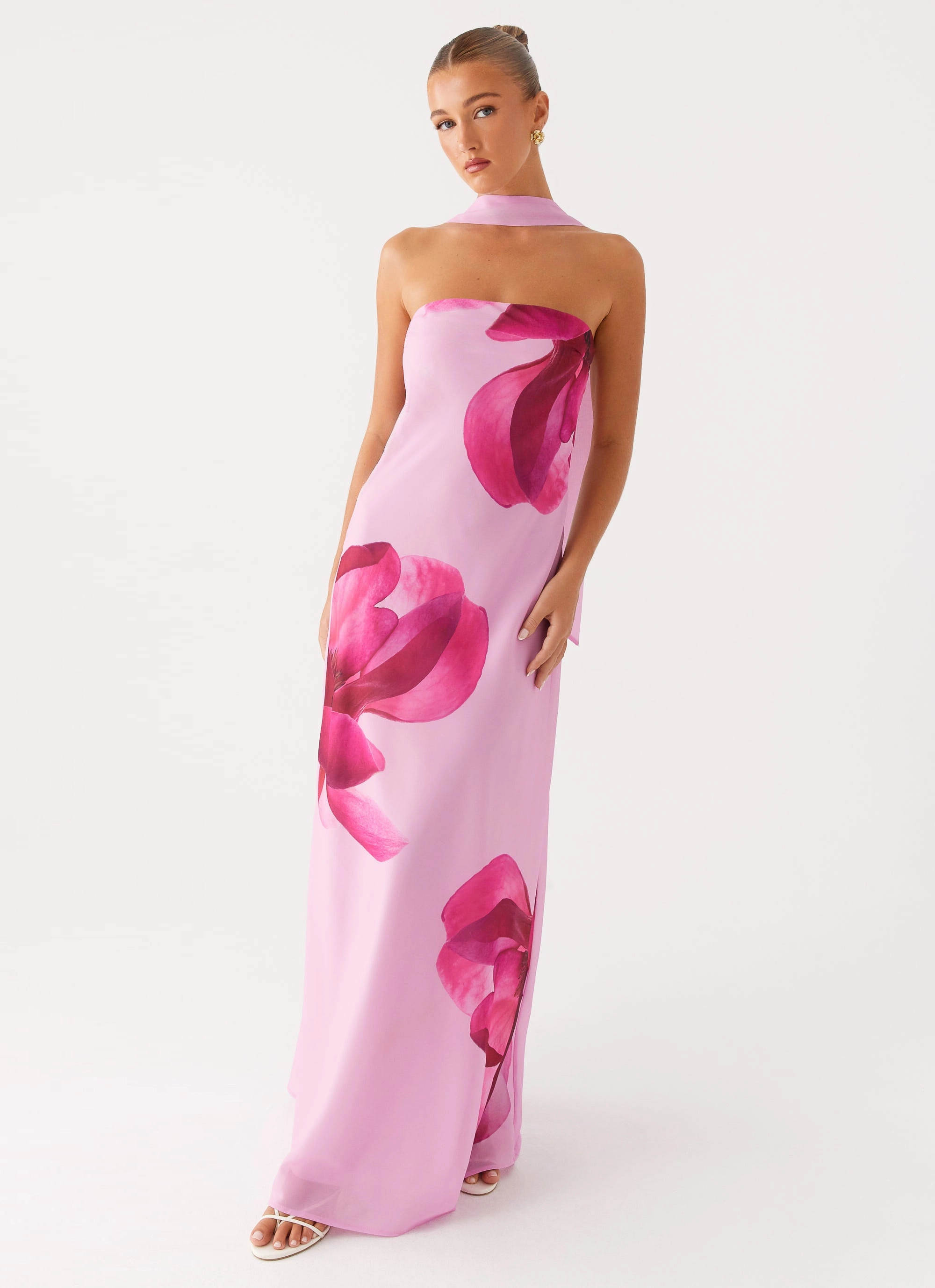 Prim Maxi Dress - Pastel Pink custom-fit