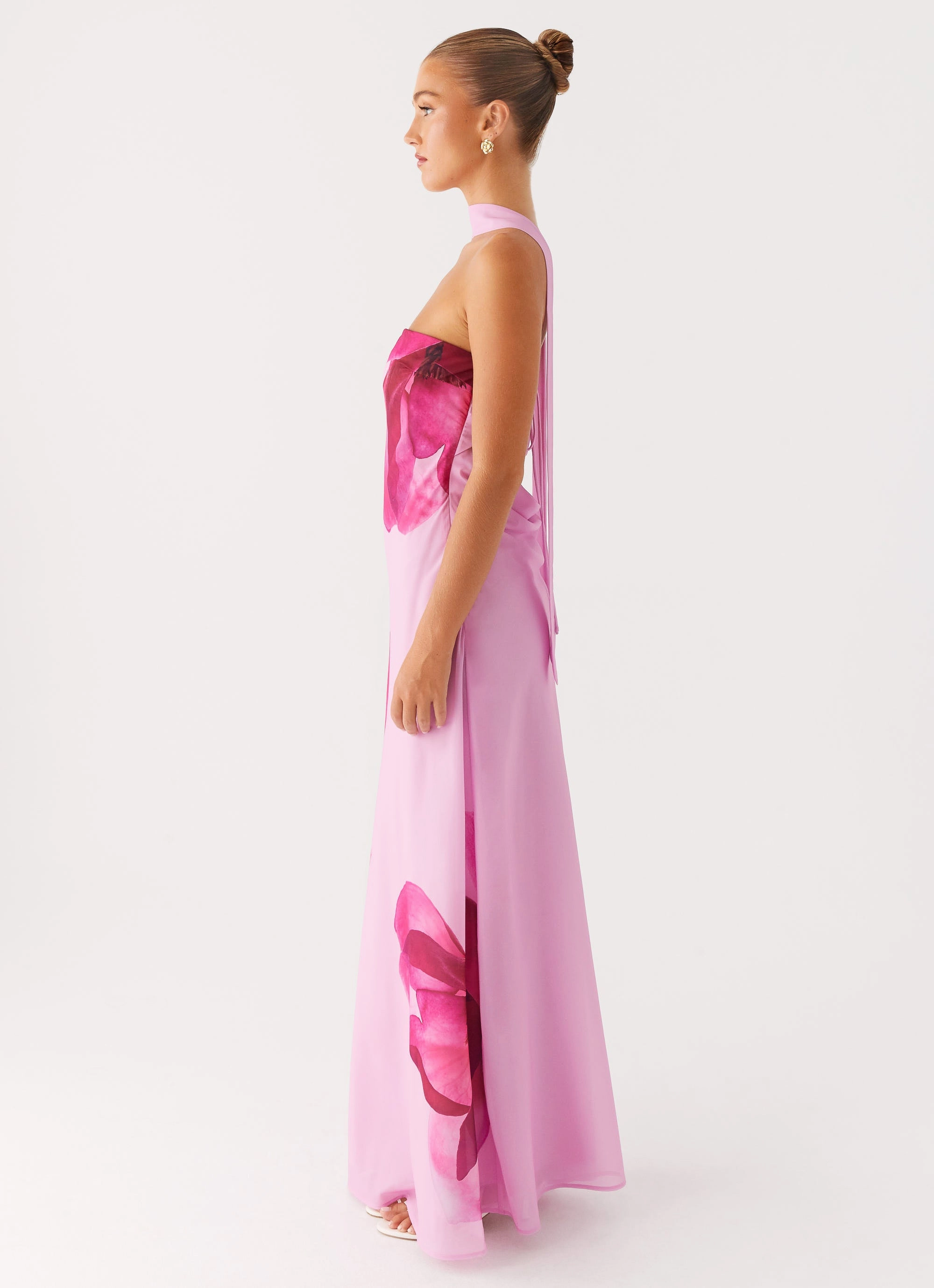 Perfect Day-to-Night Snap-Closure Prim Maxi Dress - Pastel Pink