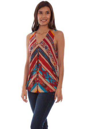 Printed Art Scully Womens Serape Viscose Fly Away Tank Top Comfort Wear Scully Womens Serape Viscose Fly Away Tank Top
