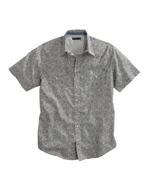 Printed Art Tin Haul Mens Grey 100% Cotton Vintage Floral S/S Shirt Tin Haul Mens Grey 100% Cotton Vintage Floral S/S Shirt Simple Layer Tall friendly