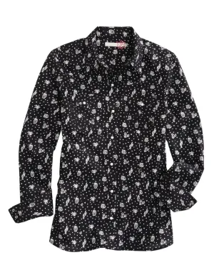 Printed Art Tin Haul Womens Desert Night Black 100% Cotton L/S Shirt Wardrobe Essential High-End Finish Tin Haul Womens Desert Night Black 100% Cotton L/S Shirt
