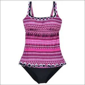 Profile By Gottex Women’s Swimsuit Ruffle Tankini Bikini 2 Piece Set Size 6