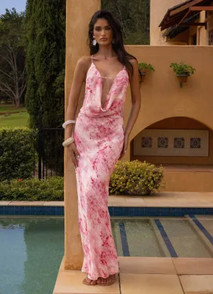 Pure Heart Cowl Maxi Dress - Pink Professional Comfort Unique Cut Pure Heart Cowl Maxi Dress - Pink
