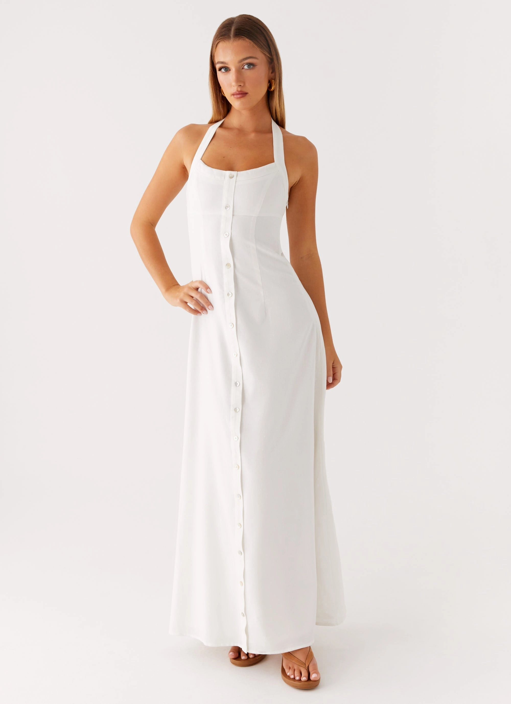 Jovanni Maxi Dress - White Comfortable and Soft