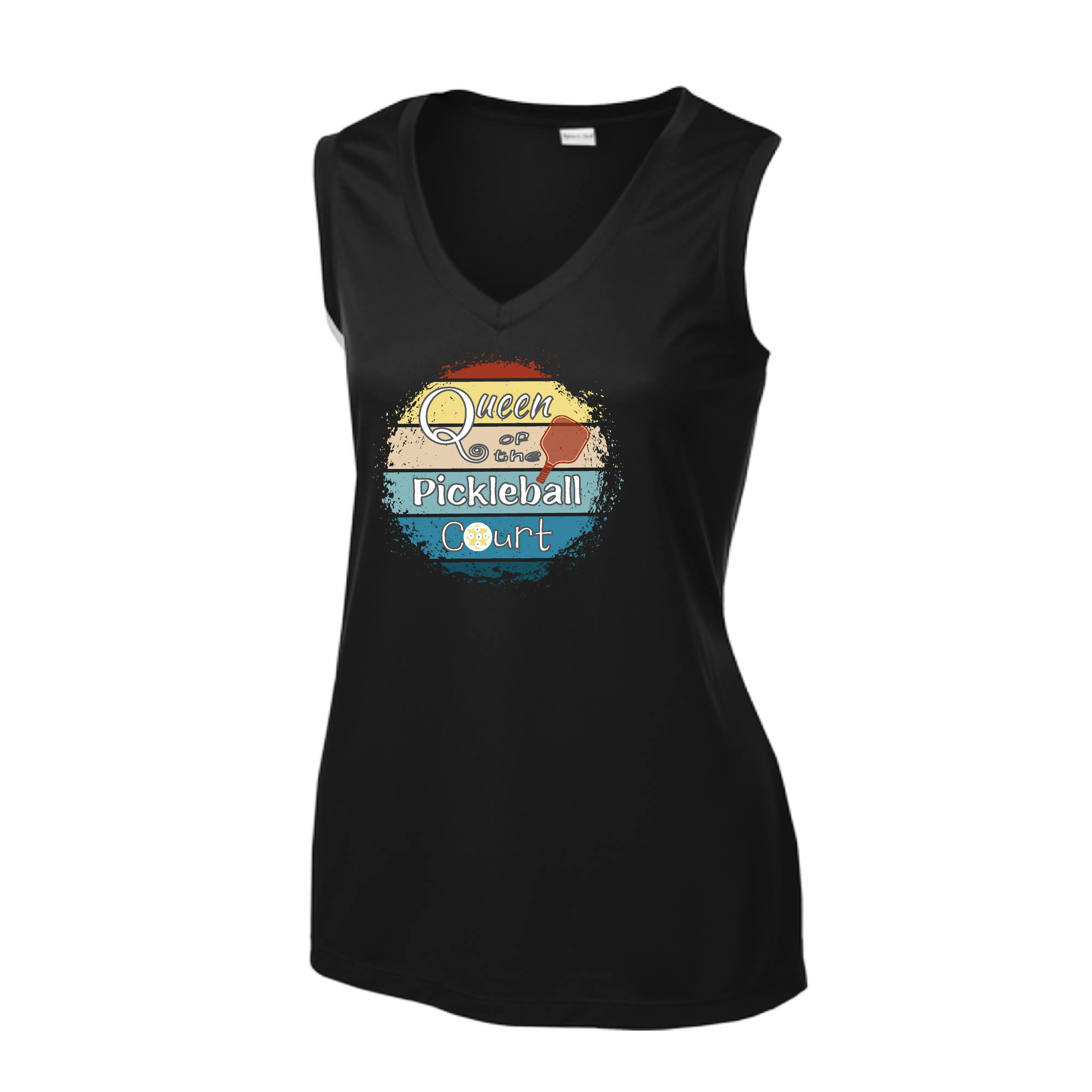 Queen of the Pickleball Court | Women’s Sleeveless Athletic Shirt | 100% Polyester
