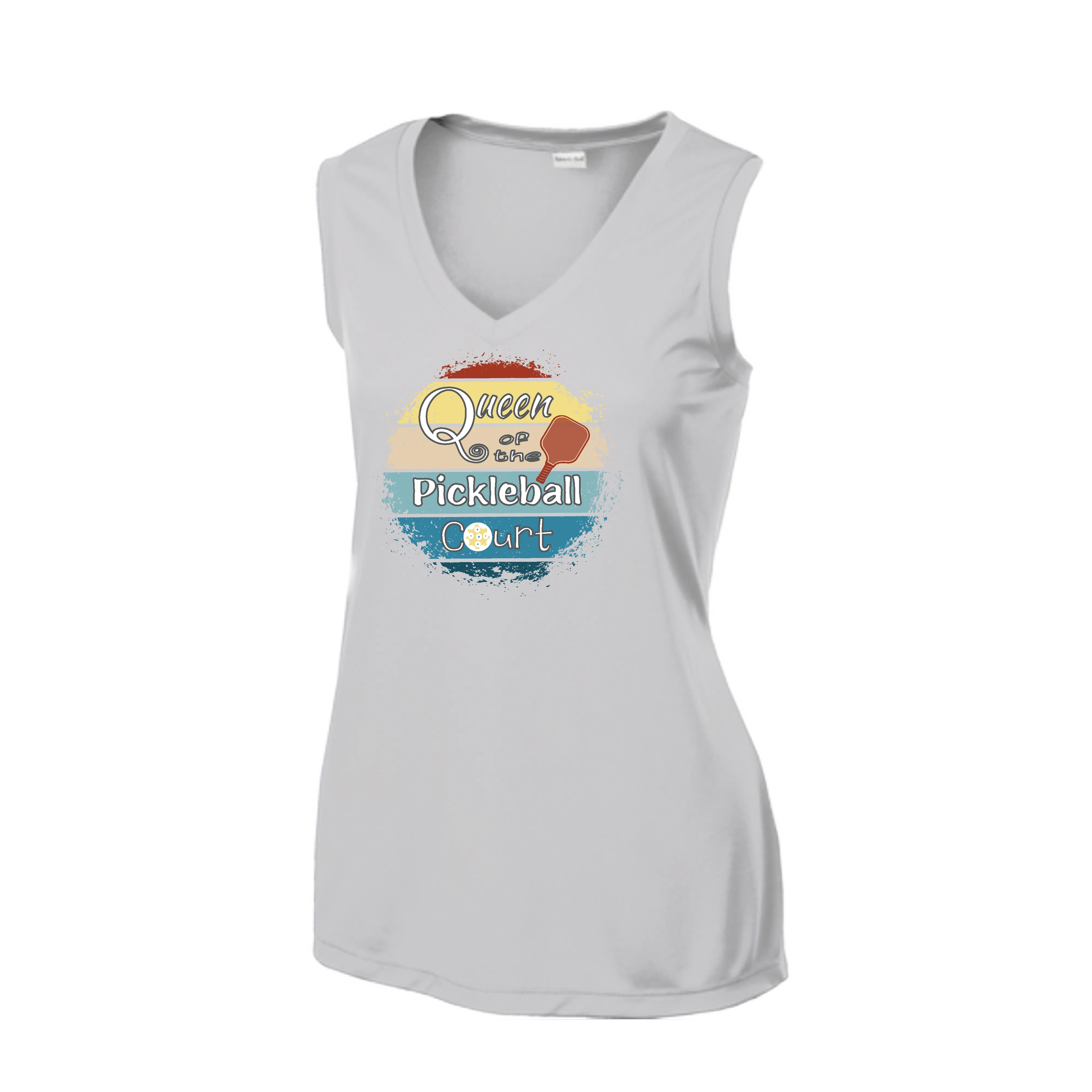 Queen of the Pickleball Court | Women’s Sleeveless Athletic Shirt | 100% Polyester